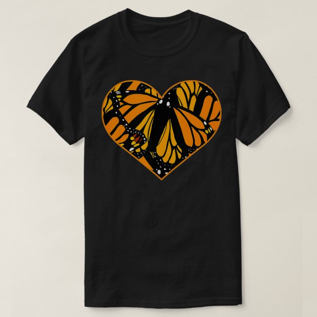 Monarch Butterfly Herzmuster Coole Natur  T-Shirt (Design vorne)