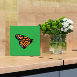 Monarch Butterfly Illustration Orange und Green Fliese