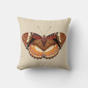 Monarch Butterfly in Brown, Rost und Creme Kissen