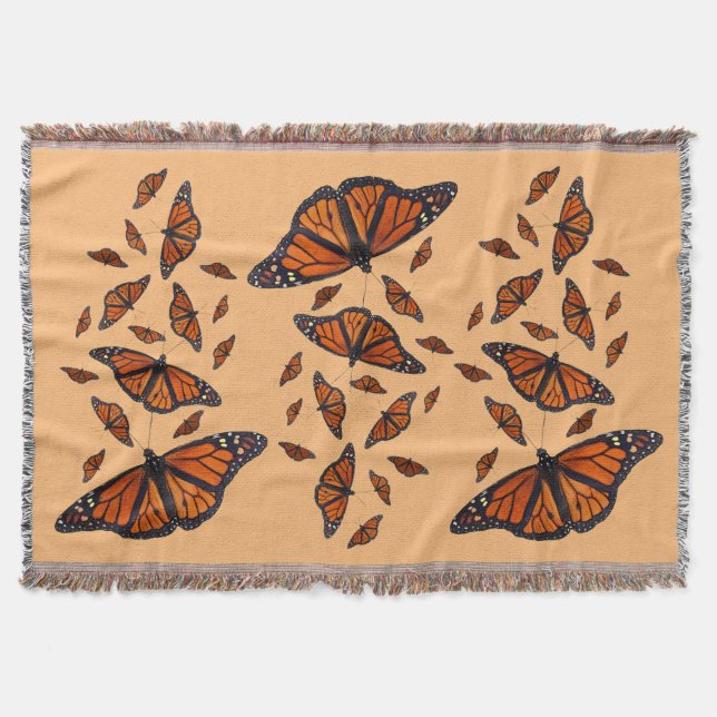 Monarch Butterfly-Keuchhuhn (Orange) Decke (Vorderseite)