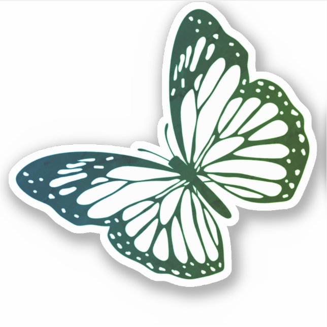 Monarch Butterfly Kontur Silhouette Aufkleber (Vorderseite)