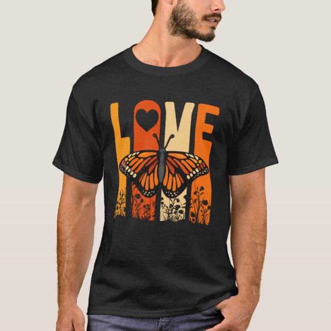 Monarch Butterfly Liebe Insektensammler Entomologi T-Shirt (Vorderseite)