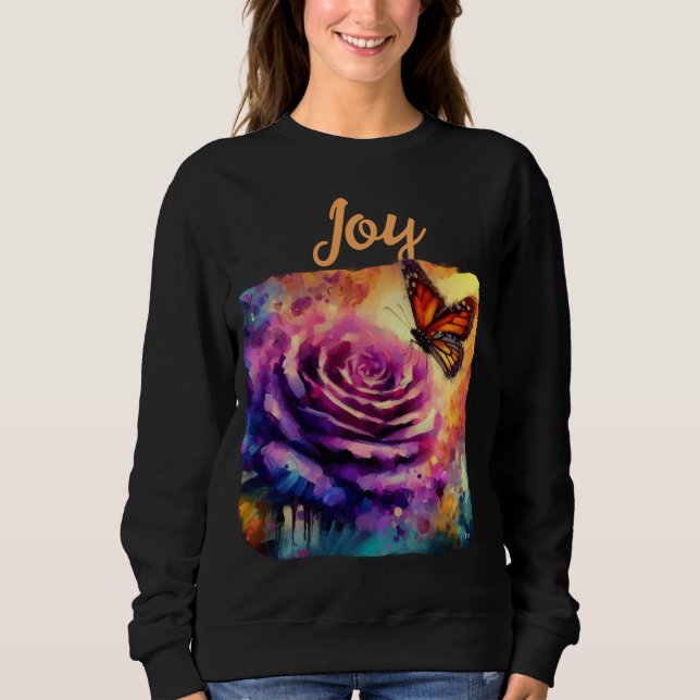 Monarch Butterfly Lila Rose Sunset Orange Sweatshirt (Vorderseite)