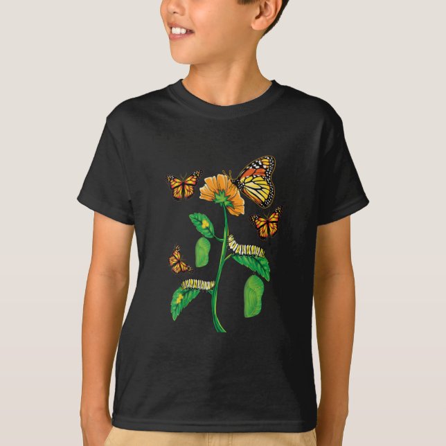 Monarch Butterfly Lover Life Cycle T-Shirt (Vorderseite)