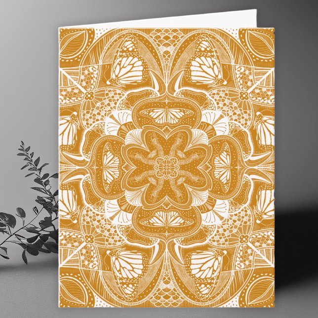 Monarch Butterfly Mandala Art Blank Dankeskarte (Von Creator hochgeladen)