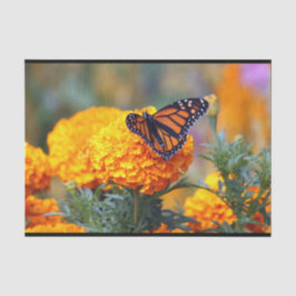 Monarch Butterfly Marigold Foto Seidenpapier