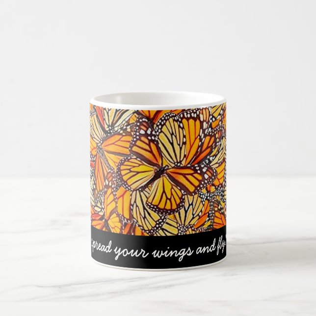 Monarch Butterfly Message Mug Kaffeetasse (Mittel)