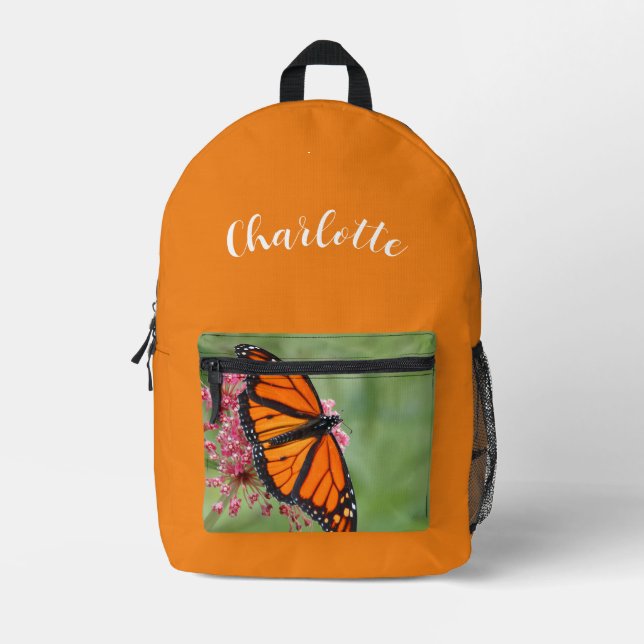 Monarch Butterfly mit Namen Bedruckter Rucksack (Vorderseite)