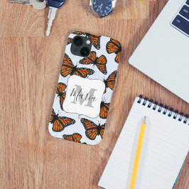 Monarch Butterfly Monogram Botanical Girl Case-Mate iPhone Hülle