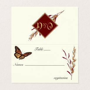 Monarch Butterfly-Monogramm Hochzeit im Herbst
