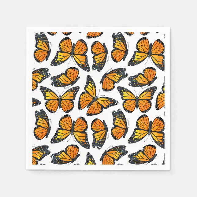 Monarch Butterfly-Muster Serviette (Vorderseite)