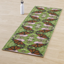 Monarch Butterfly on Pink Thistle - Bild auf 2 Sei Yogamatte