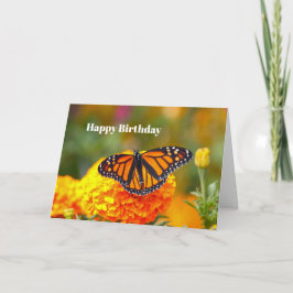 Monarch Butterfly Orange Marigold Foto Geburtstag Karte