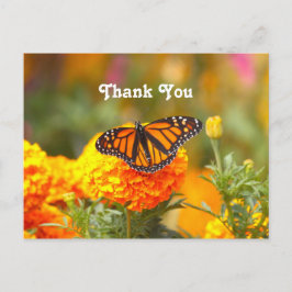 Monarch Butterfly Orange Marigold Foto Vielen Dank Postkarte