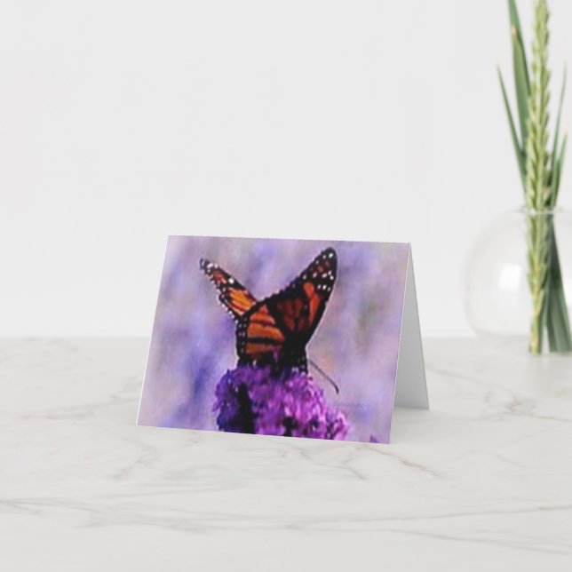Monarch Butterfly Orange und Black Sympathy Card Karte (Vorderseite)