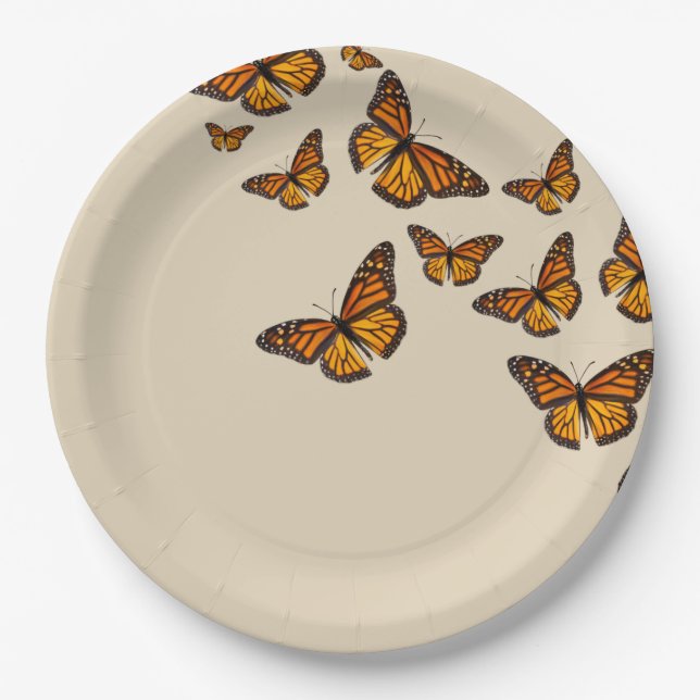 Monarch Butterfly Picnic Party Paper Plates Pappteller (Vorderseite)