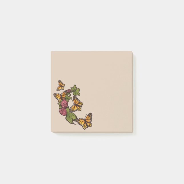 Monarch Butterfly Red Clove Post-it Klebezettel (Vorderseite)