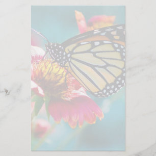 Monarch Butterfly Rote Blume Briefpapier