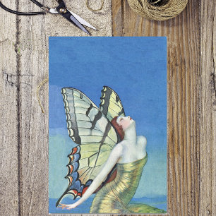 Monarch Butterfly Rotes Haar Vintag Fairy Seidenpapier
