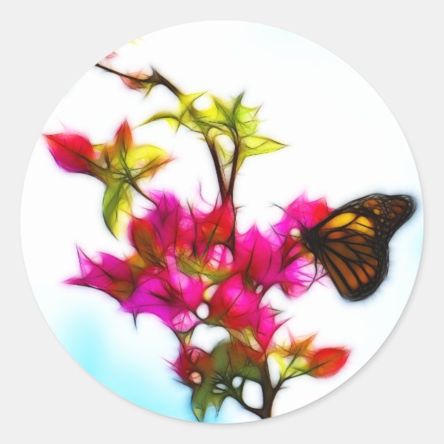 Monarch Butterfly Runder Aufkleber (Vorderseite)
