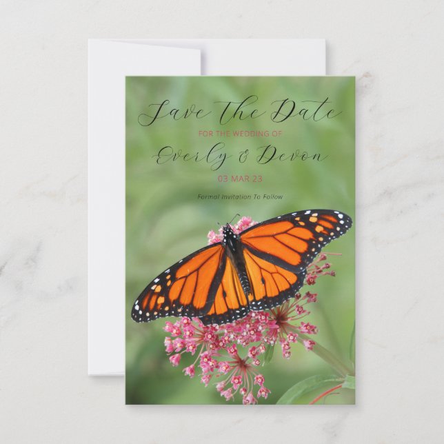 Monarch Butterfly Save the Date (Vorderseite)