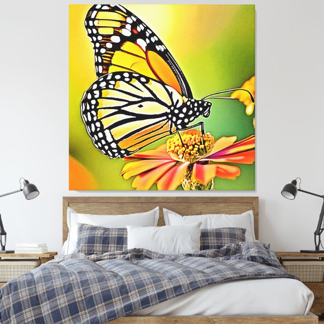 Monarch Butterfly Sip Design Leinwanddruck (Insitu (Schlafzimmer))