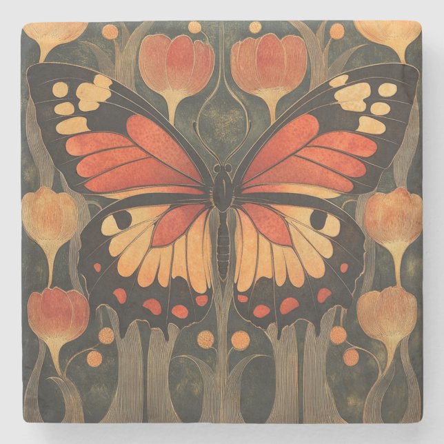 Monarch Butterfly Steinuntersetzer (Vorderseite)