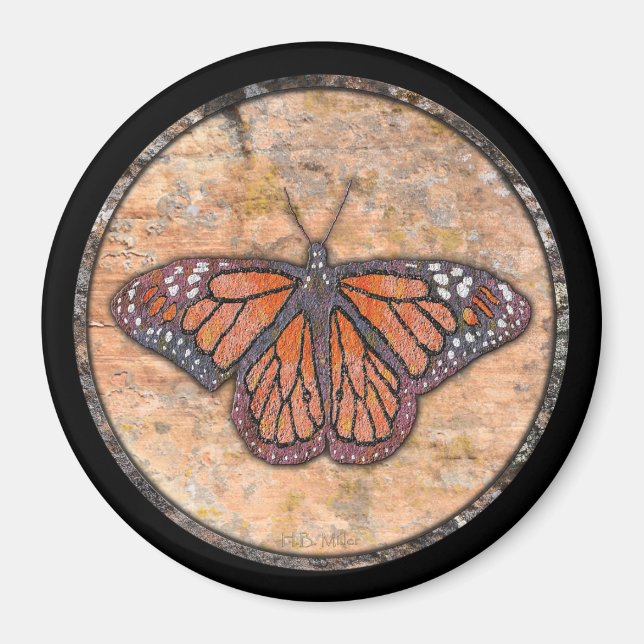 Monarch Butterfly Talking Canyons, New Mexico Magnet (Vorne)