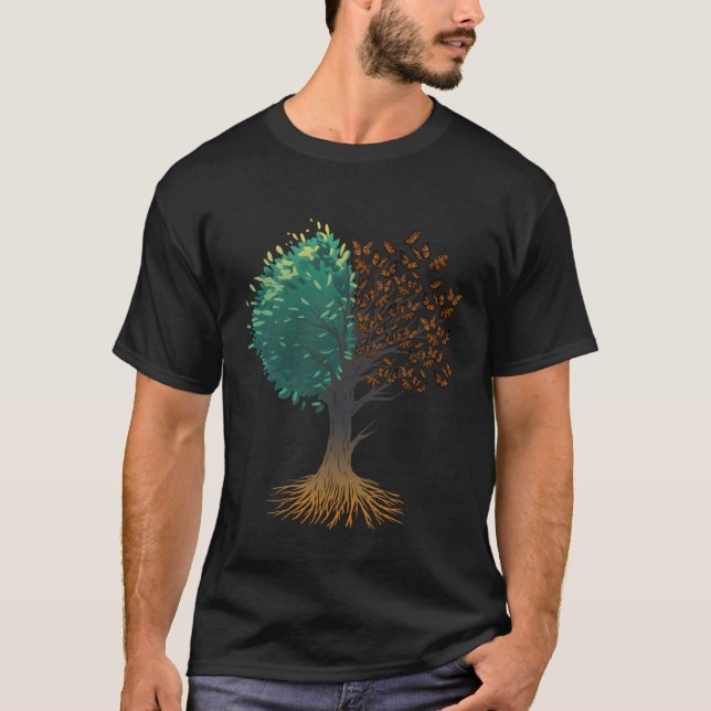 Monarch Butterfly Tree Insect Collector Entomologi T-Shirt (Vorderseite)
