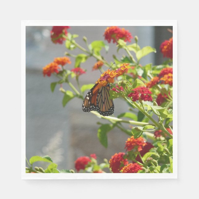Monarch Butterfly über den Roten Schmetterling Bus Serviette (Vorderseite)