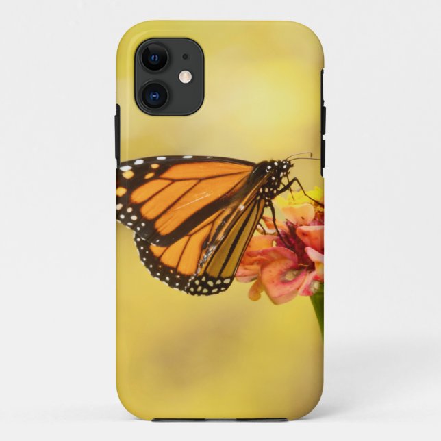 Monarch Butterfly über Zinnia Case-Mate iPhone Hülle (Rückseite)
