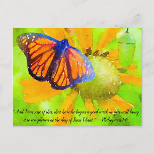 Monarch Butterfly und Chrysalis Philippianer 1:6 Postkarte