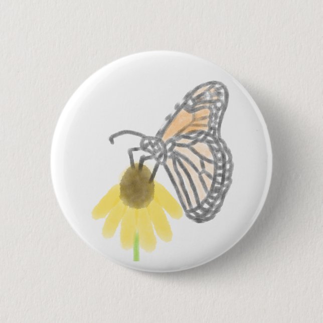 Monarch Butterfly und Schwarz-Mit Augen Susan Button (Vorderseite)