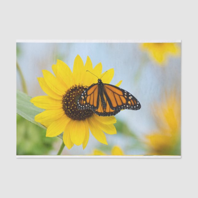Monarch Butterfly und Sonnenblumen Seidenpapier (Vorderseite)