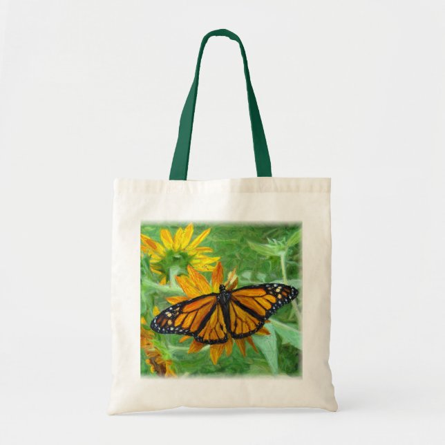 Monarch Butterfly und Sonnenblumen Tragetasche (Vorne)