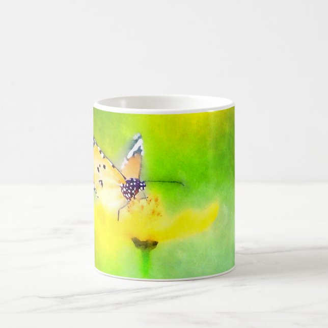 Monarch Butterfly Wasserfarbe Blume Tasse (Mittel)