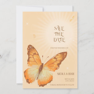 Monarch Butterfly Wasserfarbe Hochzeit Sichern Sie Save The Date