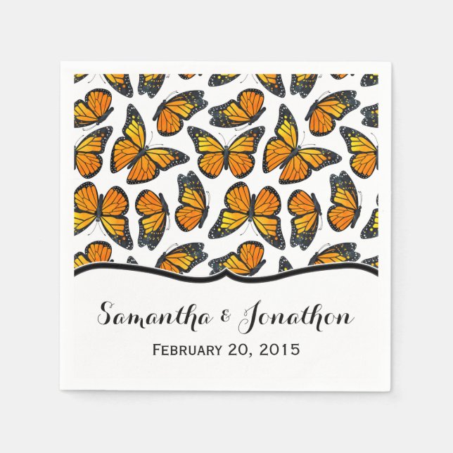 Monarch Butterfly Wedding Serviette (Vorderseite)