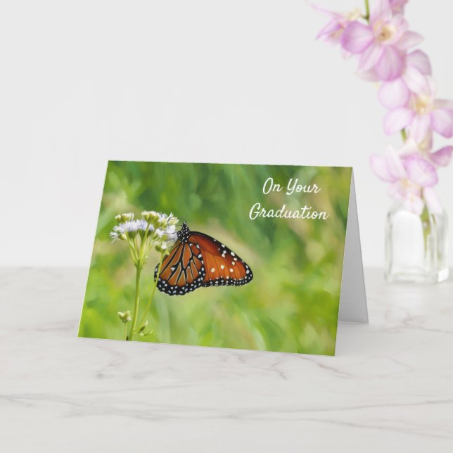 Monarch Butterfly Wildblumen Segen Abschluss Karte (Orchidee)