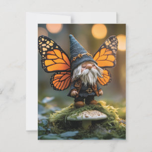 Monarch Butterfly Winged Gnome - Fantasiewesen Postkarte