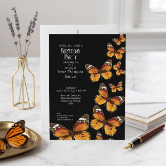 Monarch Butterfly zum Geburtstag Einladung