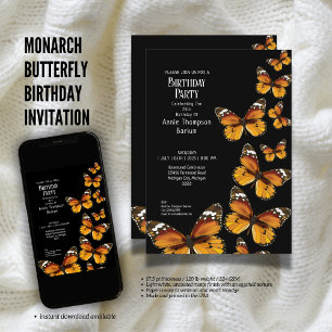 Monarch Butterfly zum Geburtstag Einladung