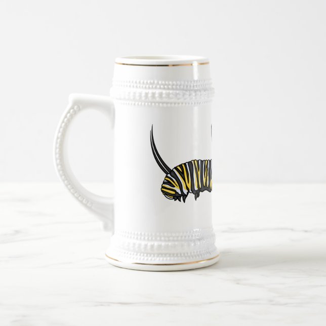 Monarch caterpillar cartoon illustration  bierglas (Links)