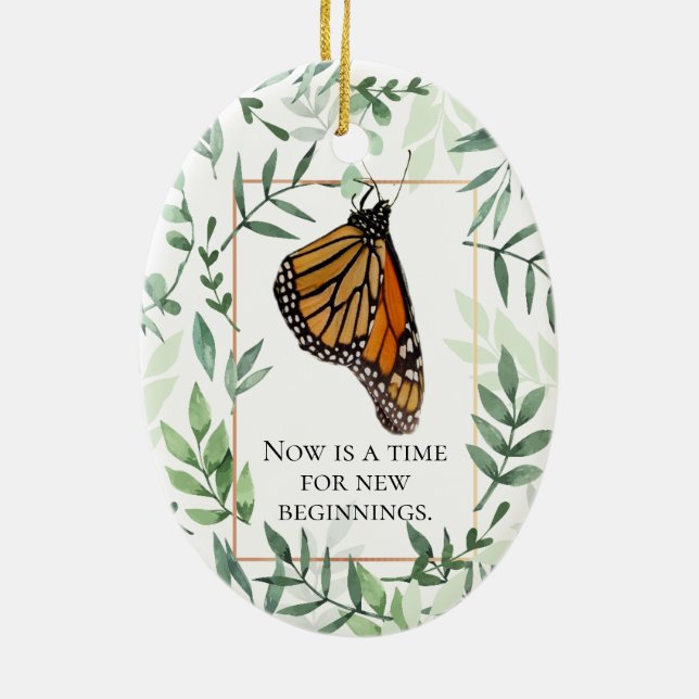 Monarch Chrysalis und Butterfly Förderung Keramik Ornament (Hinten)