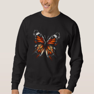 Monarch-Falter Pinselschwung Kunst Frauen Mädchen Sweatshirt