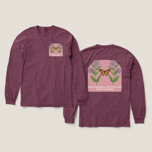 Monarch-Falter T-Shirt Tri-Blend Shirt (Design Vorderseite & Rückseite)