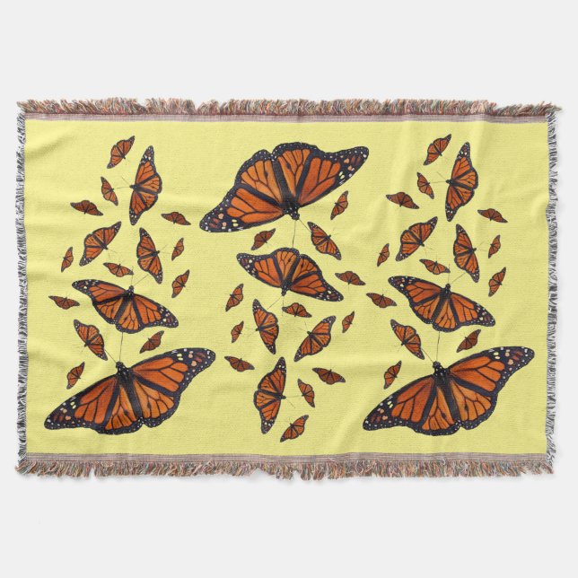 Monarch-Falter-Wurfdecke (Gelb) Decke (Vorderseite)
