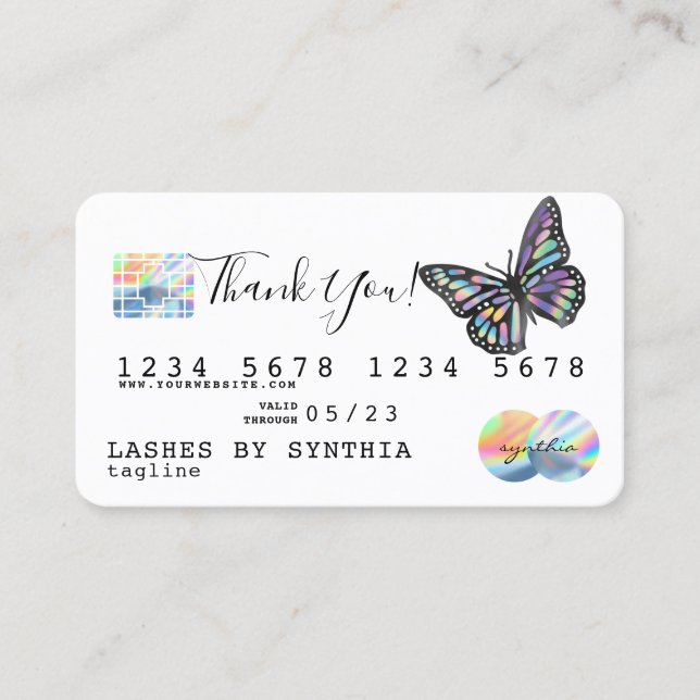 Monarch Holograph Vielen Dank für Ihre moderne Kre Visitenkarte (Vorderseite)