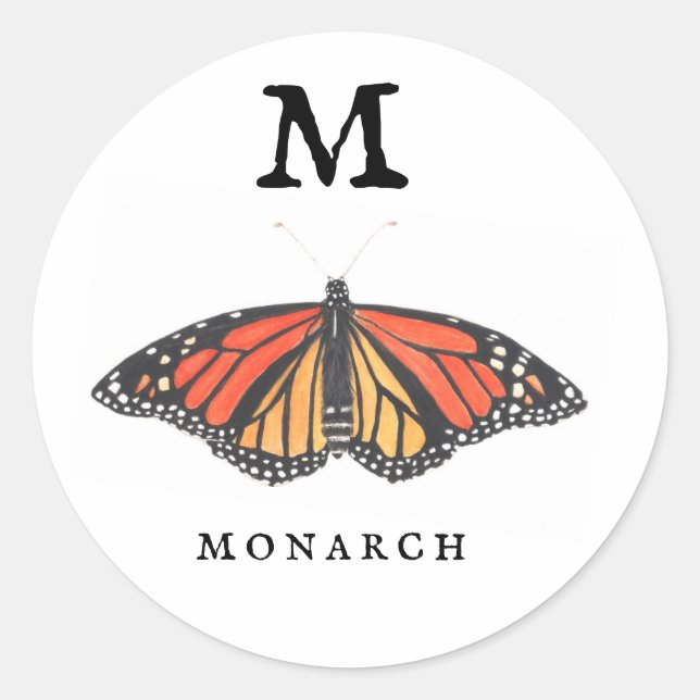 Monarch "M" Runder Aufkleber (Vorderseite)