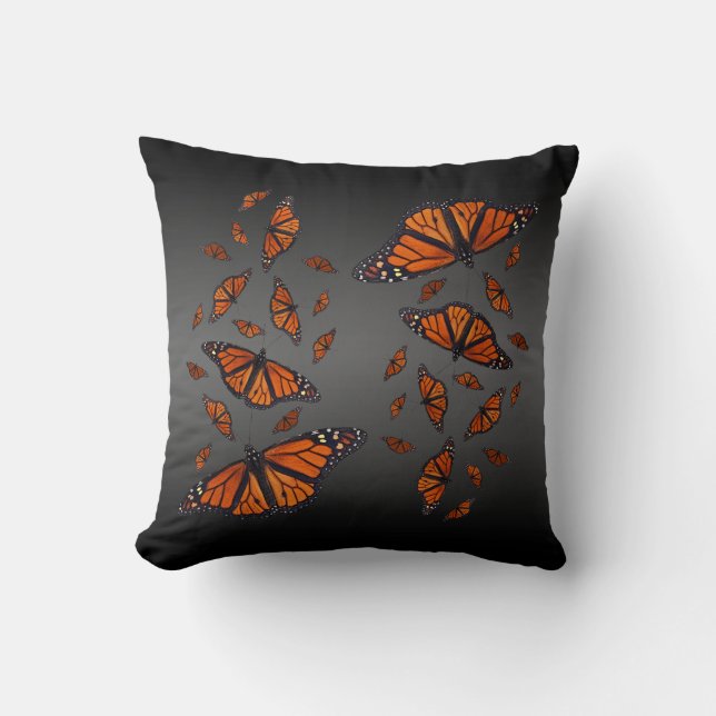 Monarch Medley Pillow (grau/schwarz) Kissen (Vorderseite)
